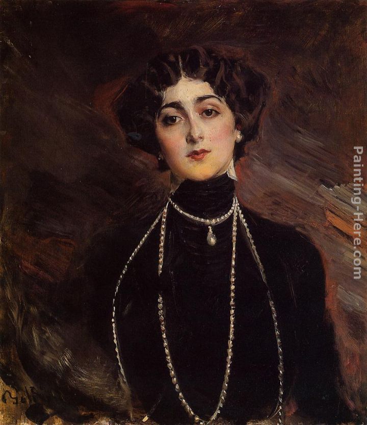 Portrait of Lina Cavalieri painting - Giovanni Boldini Portrait of Lina Cavalieri art painting